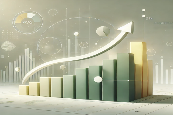 Upward trending sales graph showing business growth